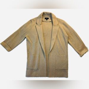 J. Crew 365 Sophie Open Merino Wool Front Sweater Blazer Cardigan SZ M Academia